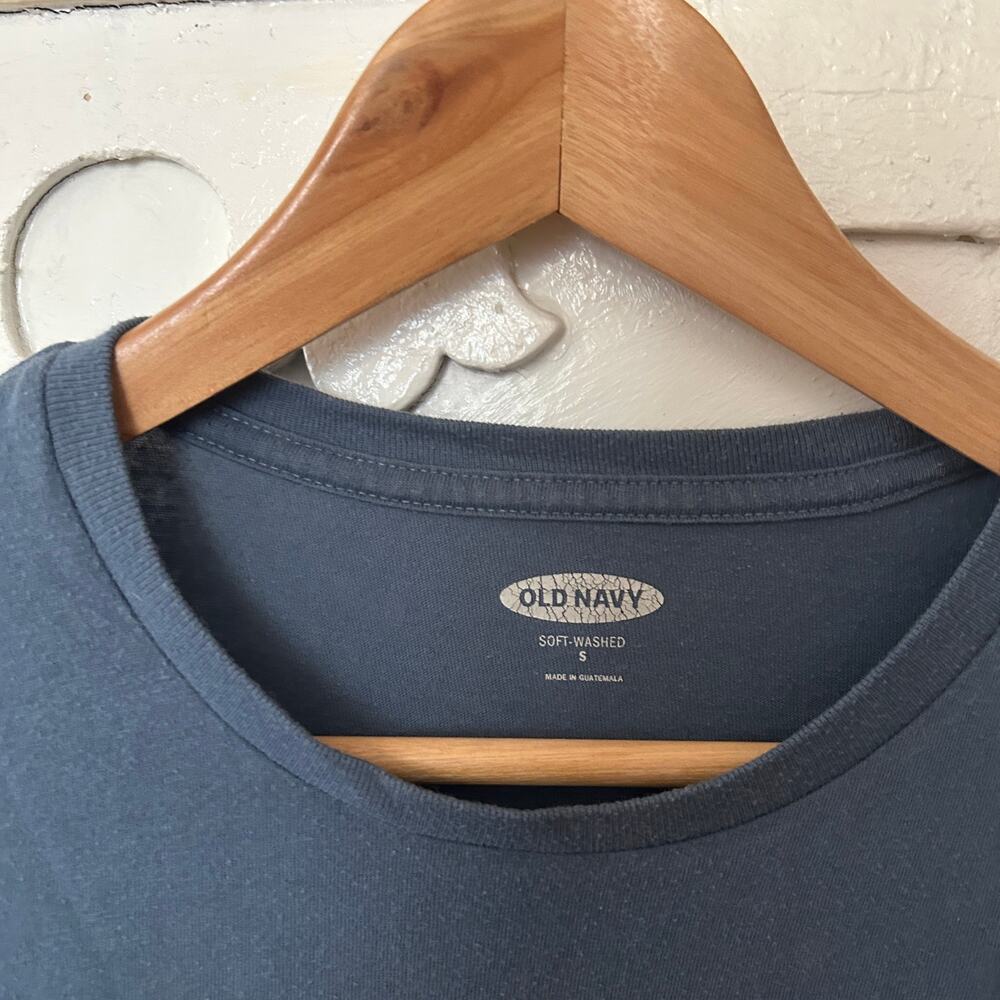 Old Navy Mens Graphic T-Shirt Blue Soft Wash Crewneck Casual Size S Small - Picture 6 of 6